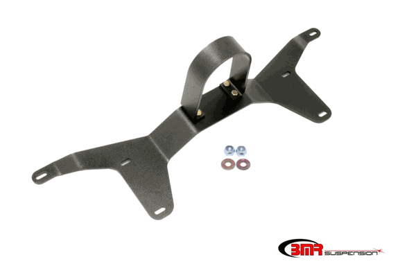 BMR Rear Tunnel Brace w/Rear Driveshaft Safety Loop - Black (2005 - 2014 Mustang / 2007 - 2014 Shelby GT500) DSL011H