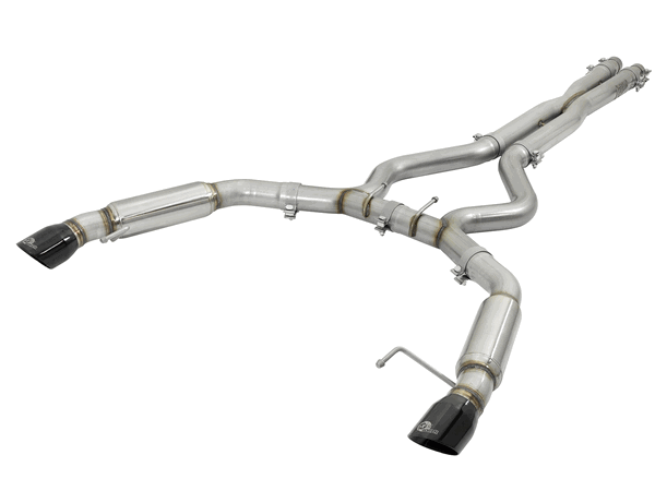 aFe 3" Catback Exhaust Mach Force XP Black Tips Aggressive (15-18 Mustang GT/V6) 49-33088-B