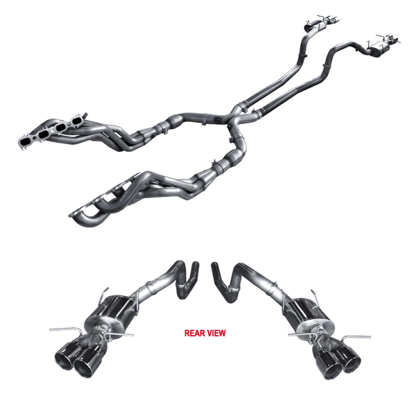 ARH Full Exhaust System 1-7/8" Header Off Road X-Pipe Quad Tip Mufflers (2013 - 2014 Shelby GT500) MTSH5-13178300FSNC
