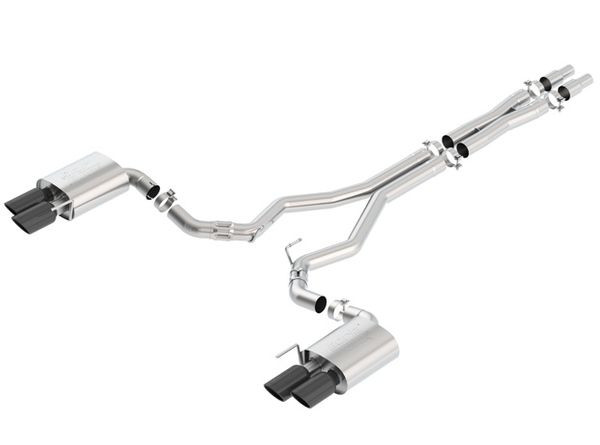 Borla Catback Exhaust System - Black Tips (2018-2023 Mustang GT w/o Active Valves) 140746BC