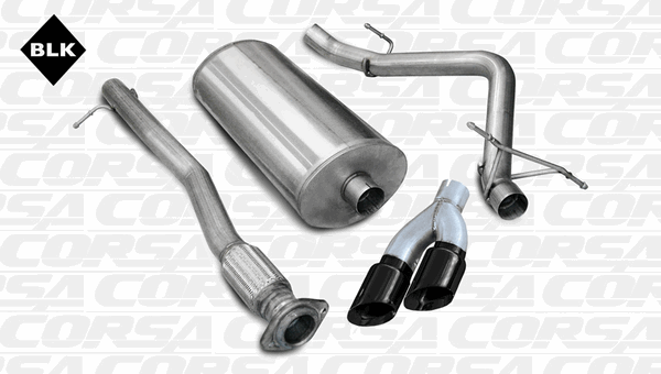Corsa 3" Catback Exhaust Sport Black (07-08 Sierra/Silverado 1500) 14259BLK