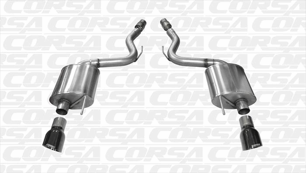 Corsa 3" Axle-Back Exhaust - Touring - 4.5" Single Black Tips (2015 - 2017 Mustang GT Coupe) 14329BLK