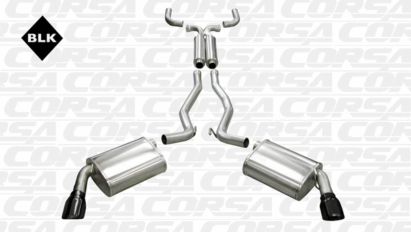 Corsa 2.5" Cat-Back w/X-Pipe Sport Black (10-15 Camaro RS) 14953BLK
