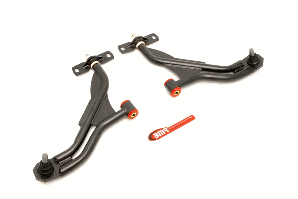 BMR A-Arms - Lower - Non-Adjustable - Polyurethane / Delrin Bushings - Black (2010 - 2014 Mustang / 2007 -2014 GT500) AA754H