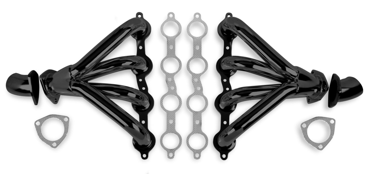 Flowtech Tight Fit Block Hugger Headers Black Painted (Chevrolet LS Motor) 11706FLT