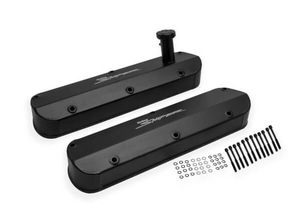 Holley Sniper Fabricated Aluminum Valve Cover - Ford Small Block - Black Finish 890013B