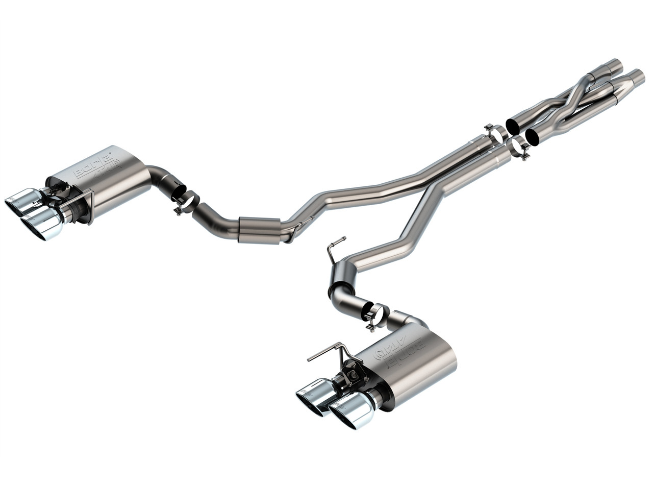 Borla Cat-Back Exhaust System - ATAK - Polished Tips (2020 - 2022 Shelby GT500 / 2021 - 2023 Mach 1) 140837