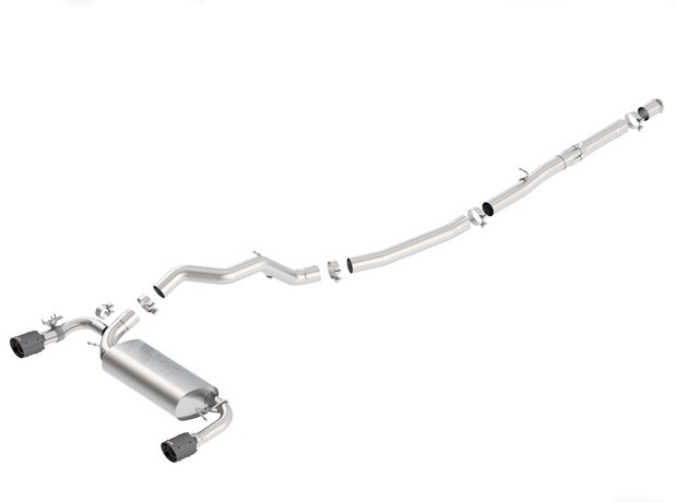 Borla Cat-Back Exhaust - ATAK - Carbon FIber w/Black Anodized Center (2016 - 2018 Focus RS) 140730CFBA