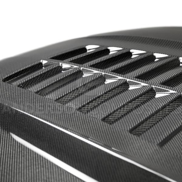 Anderson Composites Carbon Fiber Hood - Type GT5 - Double Sided (2015 - 2017 Mustang) AC-HD15FDMU-GT5-DS