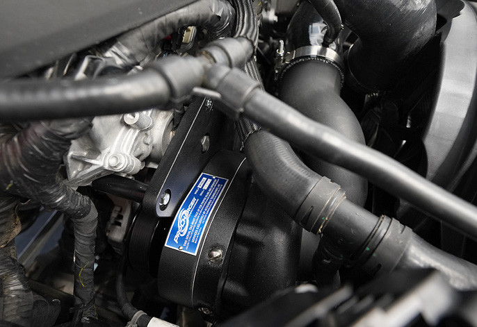 ProCharger P-1SC-1 supercharger kit installed on 2016 Camaro V6 engine bay