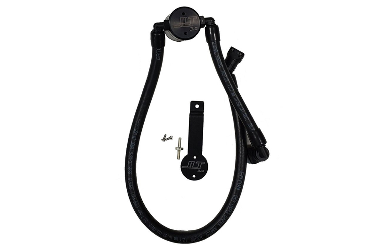 J&L 3.0 Oil Separator Passenger Side Black (2011-2014 Mustang GT/2012-2013 Boss 302 Remote Mount) 3041P-B