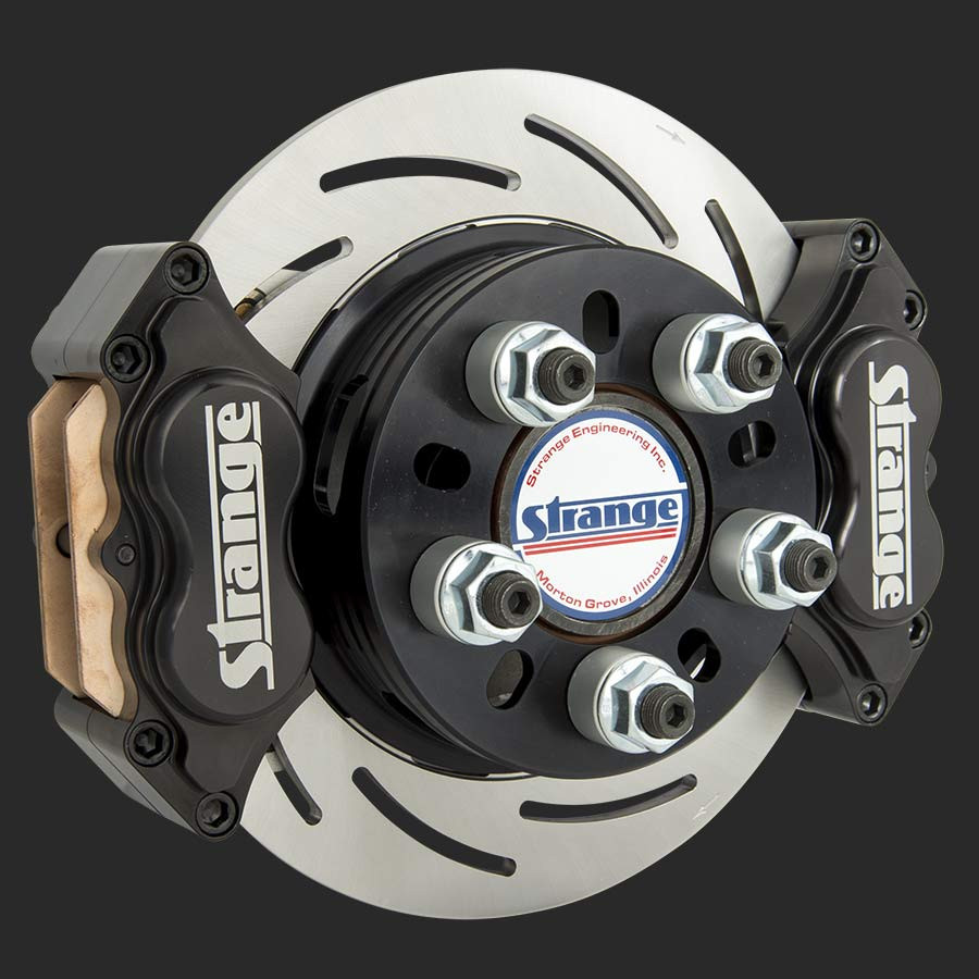 Strange Pro Series II Stainless Steel Dual Rear Brake Kit w/Hard Pads & 4 Calipers (1957-1964 Oldsmobile Housing Ends) B1700WCDM2S