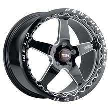 Weld 17x10 Ventura Drag Beadlock Wheel 5x115 BC ET 30 BS 6.70 Gloss Black (Charger) S90470071670