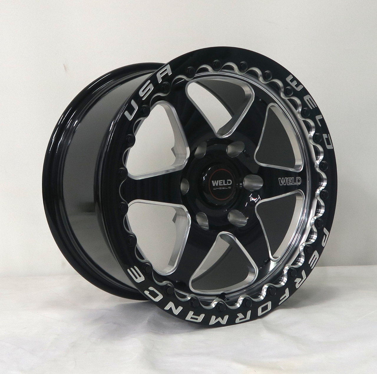 Weld 20x9.5 Ventura 6 Drag Beadlock Wheel 6x127 BC ET 35 BS 6.625 Gloss Black (Trail Blazer SS) S90909581663