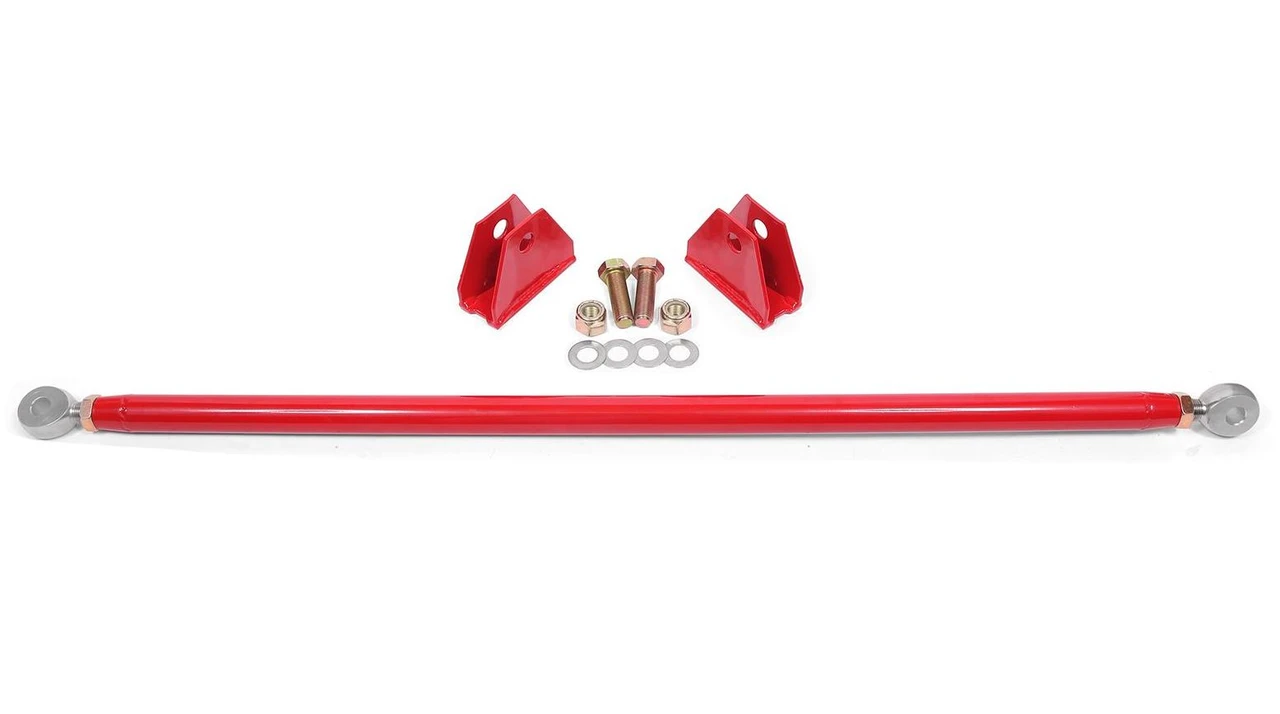 BMR Rear Tubular Strut Tower Brace - Red (2015 - 2026 Mustang) STB762R