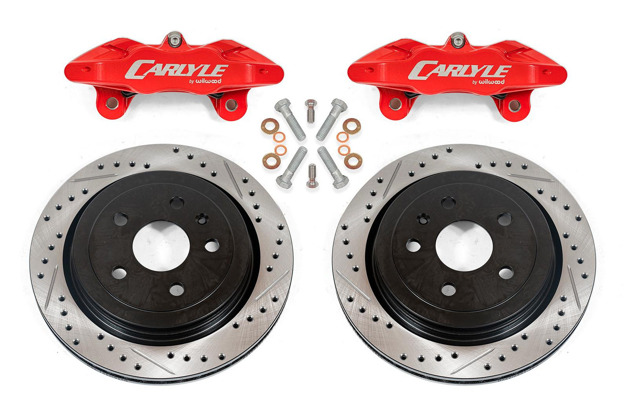 Carlyle by BMR 15" Conversion Brake Kit - Drilled & Slotted Rotors - Red Calipers (2014 - 2019 Corvette) DBK573