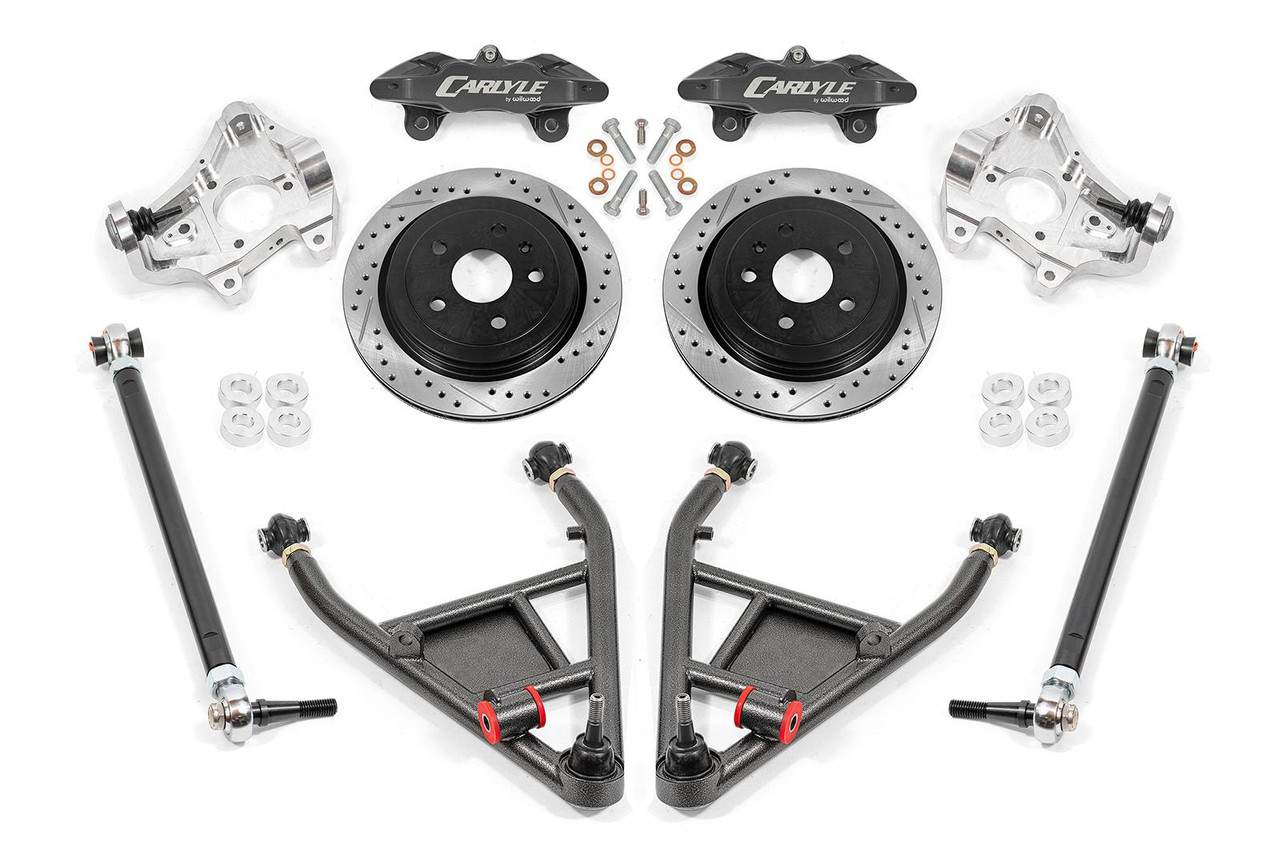 Carlyle by BMR 15" Conversion Kit w/ Drilled & Slotted Rotors - Black Calipers (2014 - 2019 Corvette) DRP572H