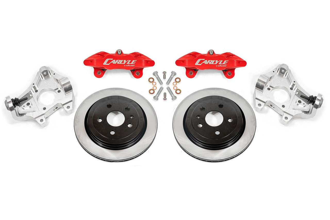 Carlyle 17" Conversion Kit Solid Rotors Red Calipers (2014-2019 C7 Corvette) DRP575