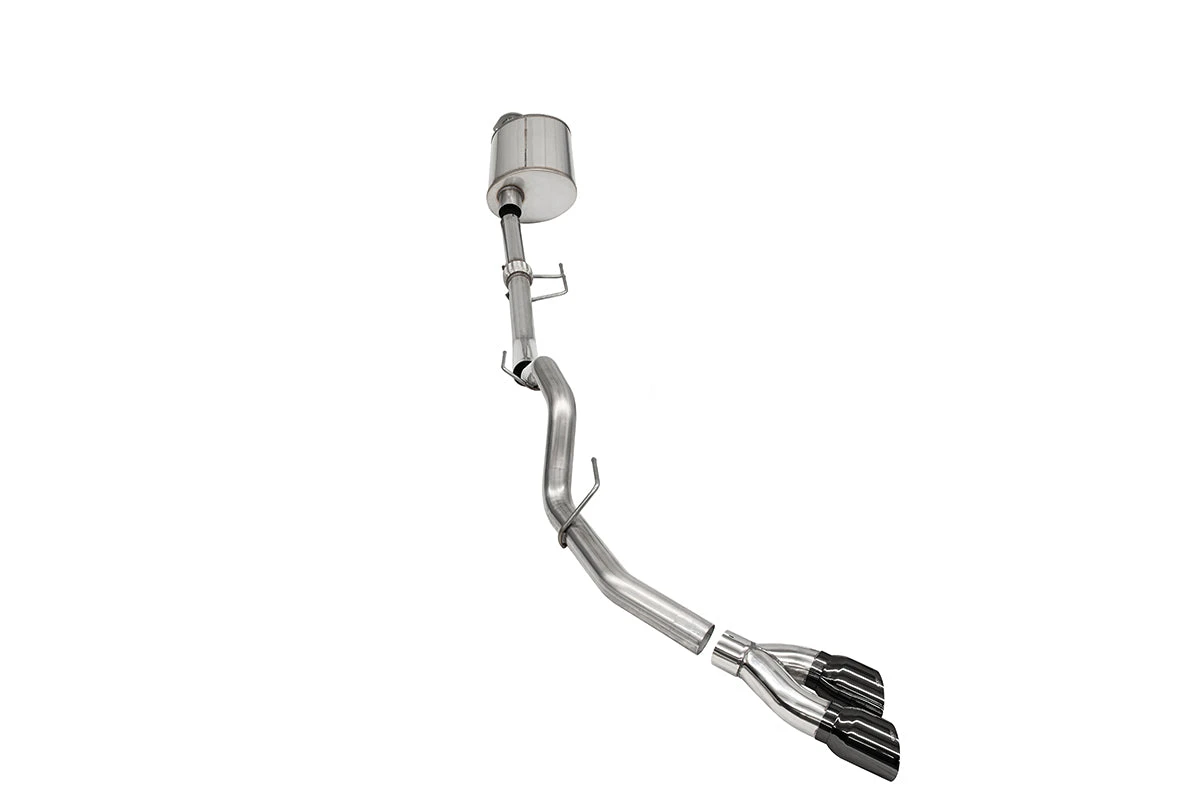 Corsa 3" Catback Exhaust - Sport - Single Side Exit - Black Tips (2021 - 2026 F150 3.5T EcoBoost Reg Cab 8' Bed) 21163BLK