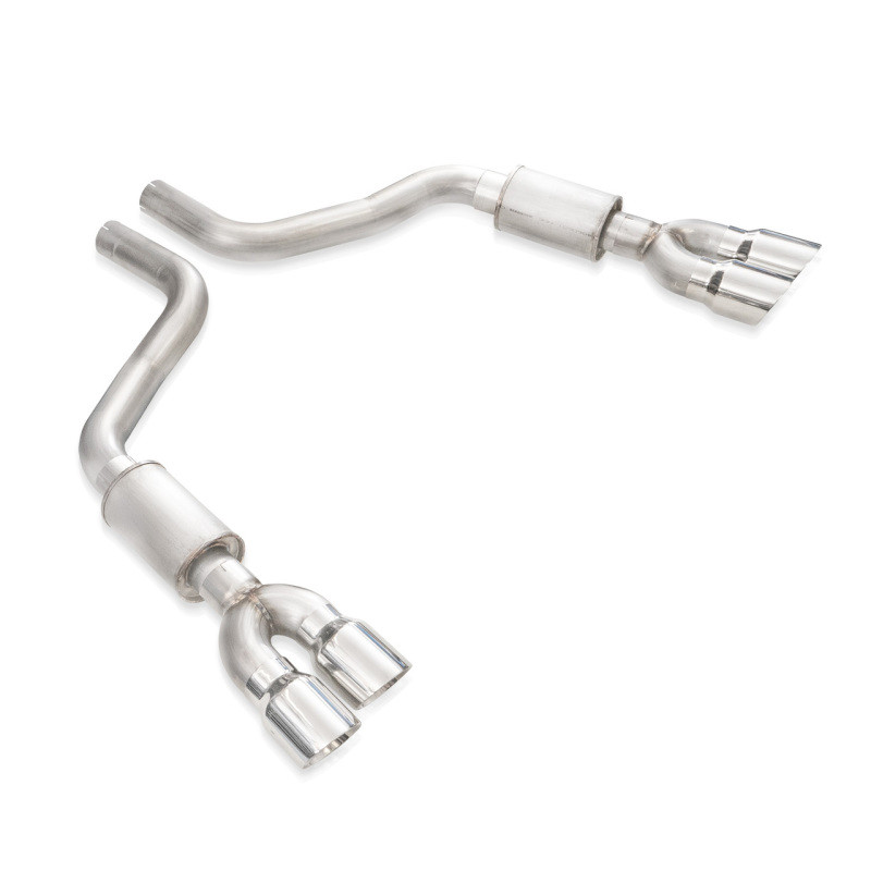 Stainless Works Legend Axleback Exhaust - Quad Polished Tips (2015 - 2023 Challenger 5.7 / 6.2 / 6.4L) CHAL16ABL4