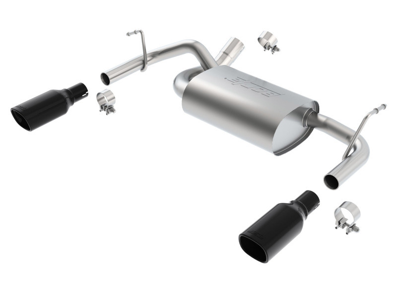 Borla Axle-Back Exhaust System - Touring - Black Tips (2012 - 2018 Wrangler) 11834BC