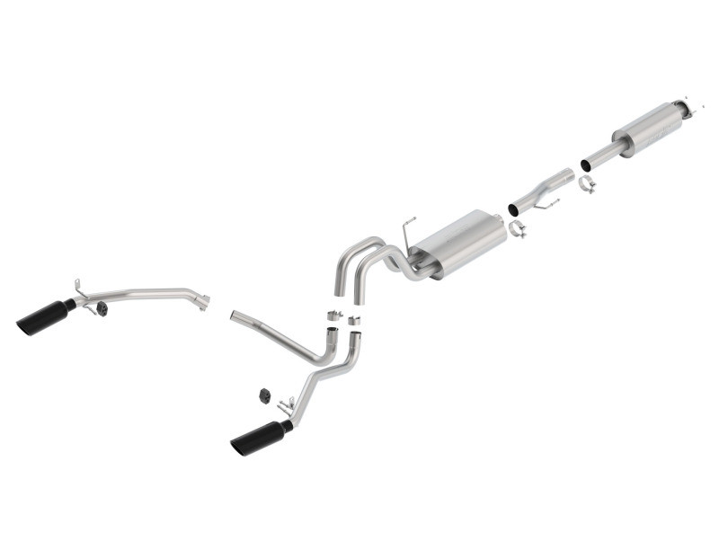 Borla Catback Exhaust System - S-Type - Black Chrome Tips (2011 - 2014 F-150) 140416BC