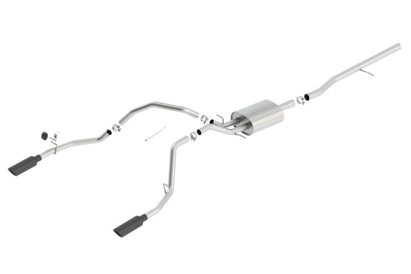 Borla Catback Exhaust System - Touring -Black Chrome Tips (2014 - 2019 Silverado 1500 / 2014-2019 Sierra 1500) 140535BC