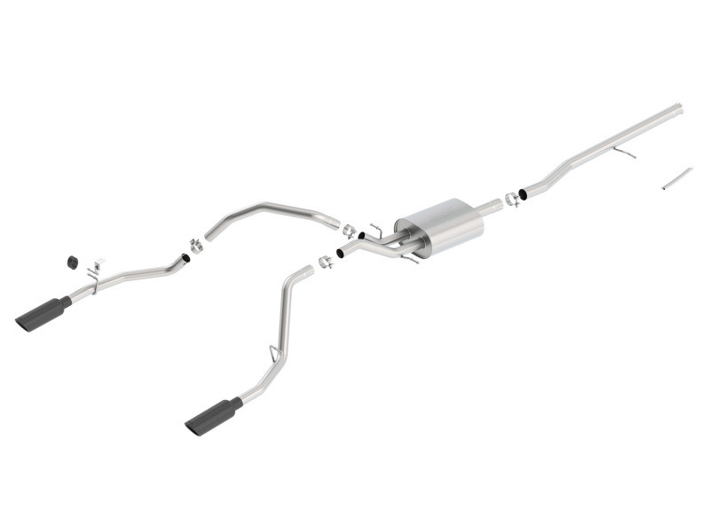 Borla Catback Exhaust System - S-Type - Black Chrome Tips (2014 - 2019 Silverado 1500 / 2014-2019 Sierra 1500) 140536BC
