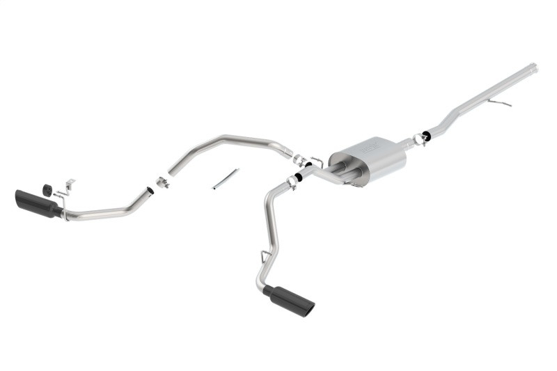 Borla Catback Exhaust System - Touring - Black Chrome Tips (2014 - 2019 Silverado 1500 / 2014-2019 Sierra 1500) 140544BC