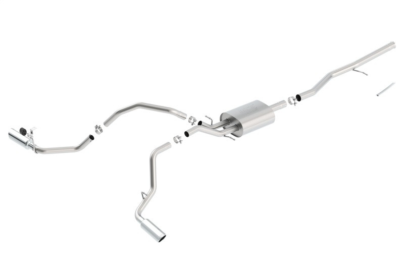 Borla Catback Exhaust System - ATAK - Polished Tips (2014 - 2019 Silverado 1500 Crew Cab Std Bed / 2014 - 2019 Sierra 1500 Crew Cad Std Bed) 140549