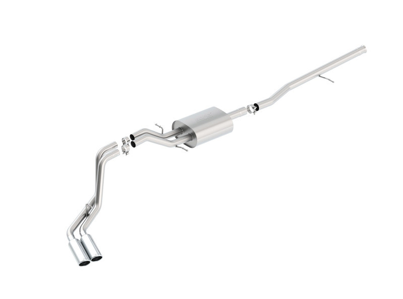 Borla Catback Exhaust System - S-Type - Polished Tips (2014 - 2019 Silverado 1500 Ext/Crew Cab Std Bed / 2014-2019 Sierra 1500 Ext/Crew Cab Std Bed) 140550