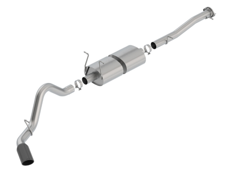 Borla Catback Exhaust System - S-Type - Black Chrome Tips (2015 - 2019 Silverado 2500 6.0L V8 / 2015 - 2019 Sierra 2500 6.0L V8) 140762BC