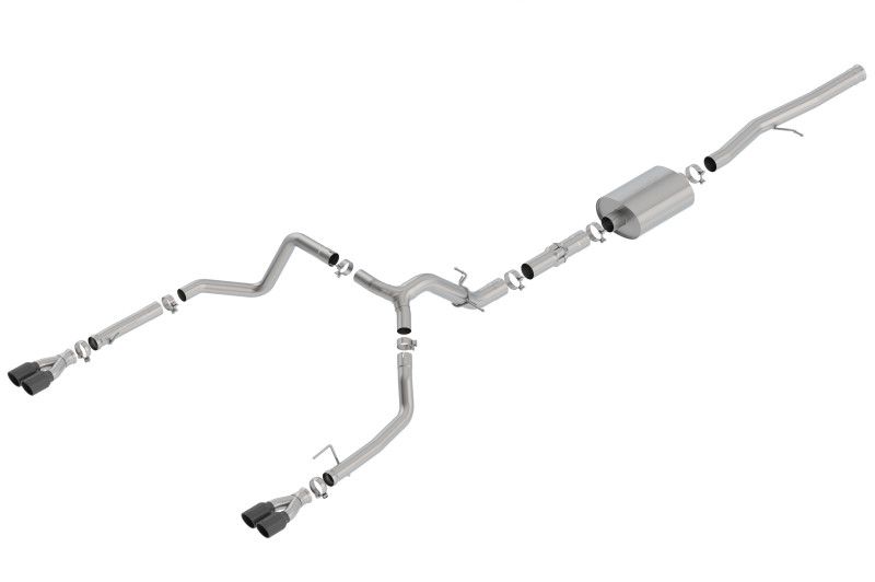 Borla Catback Exhaust System - ATAK - Black Chrome Tips (2019 - 2023 Silverado 1500 6.2L V8 / 2019 - 2023 Siera 1500 6.2L V8) 140776BC