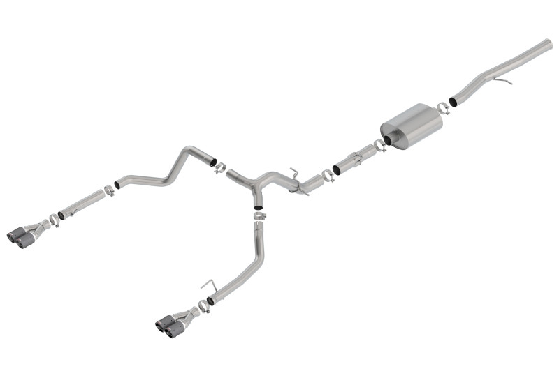 Borla Catback Exhaust System - ATAK - Carbon Fiber Tips (2019 - 2023 Silverado 1500 6.2L V8 / 2019 - 2023 Siera 1500 6.2L V8) 140776CF