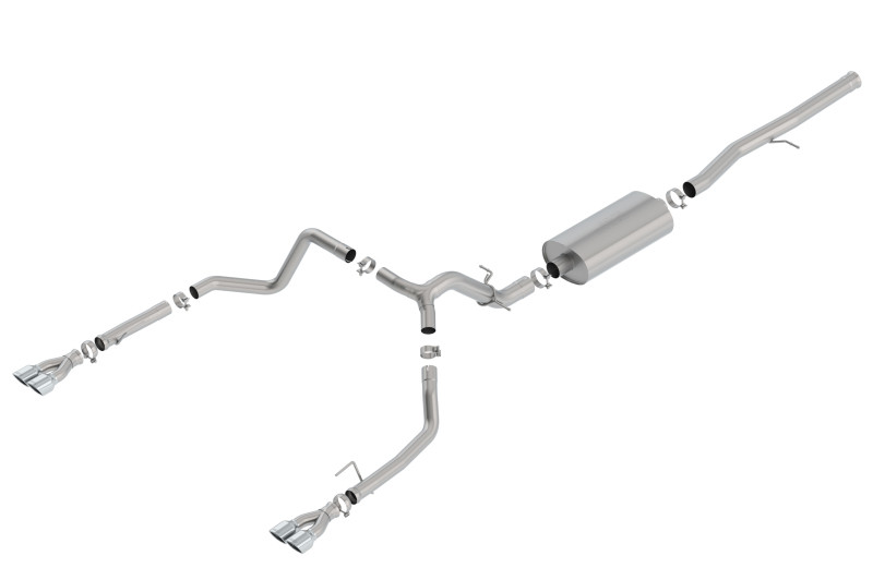 Borla Catback Exhaust System - Touring - Quad Square Tips (2019 - 2023 Silverado 1500 6.2L V8 / 2019 - 2023 Sierra 1500 6.2L V8) 140782