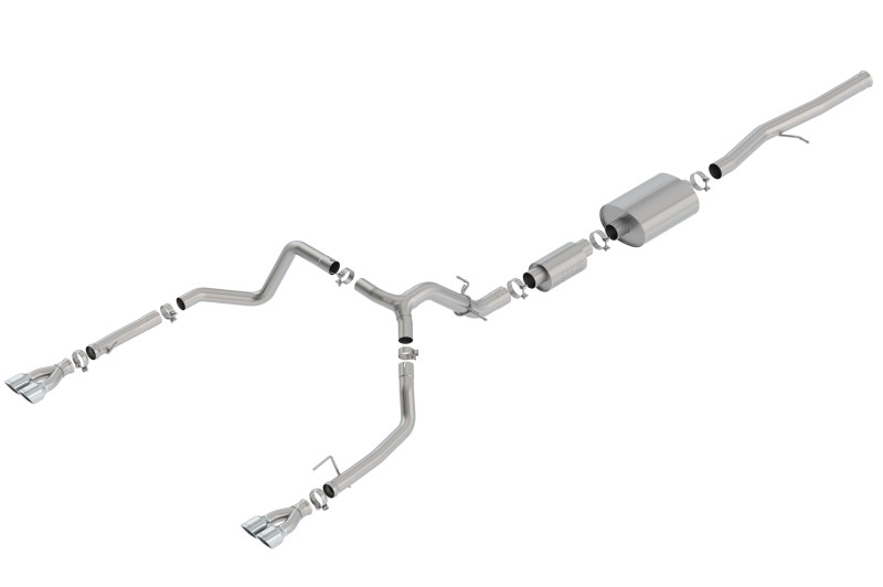 Borla Catback Exhaust System - S-Type - Quad Square Tips (2019 - 2023 Silverado 1500 6.2L V8 / 2019 - 2023 Sierra 1500 6.2L V8) 140783