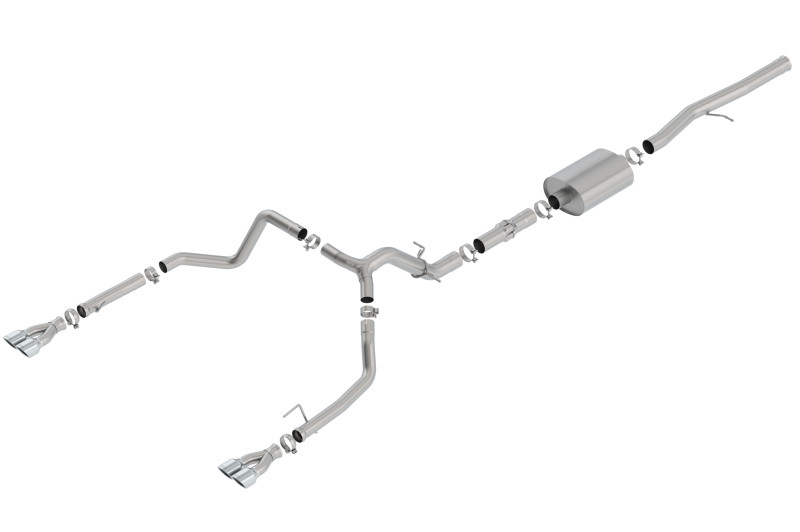 Borla Catback Exhaust System - ATAK - Quad Square Tips (2019 - 2023 Silverado 1500 6.2L V8 / 2019 - 2023 Sierra 1500 6.2L V8) 140784