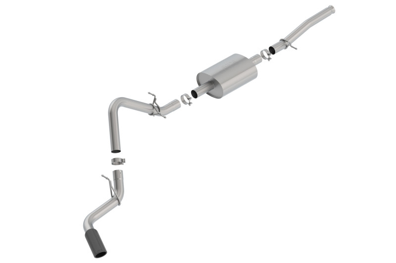 Borla Catback Exhaust System - S-Type - Side Exit - Black Chrome Tip (2019 - 2025 Silverado 1500 126.5 WB / 2019 -2026 GMC Sierra 1500 126.5 WB) 140805BC