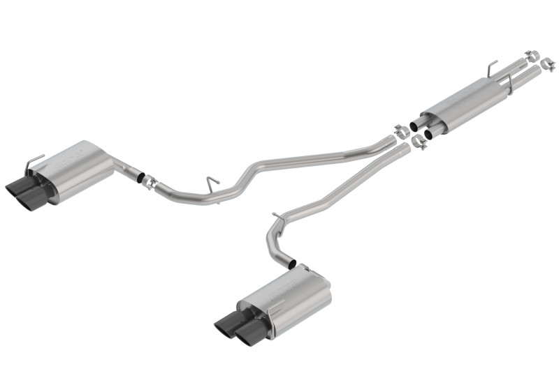 Borla Catback Exhaust System - S-Type - Black Chrome Tips (2020 - 2026 Explorer ST / 2020 - 2025 Aviator) 140820BC