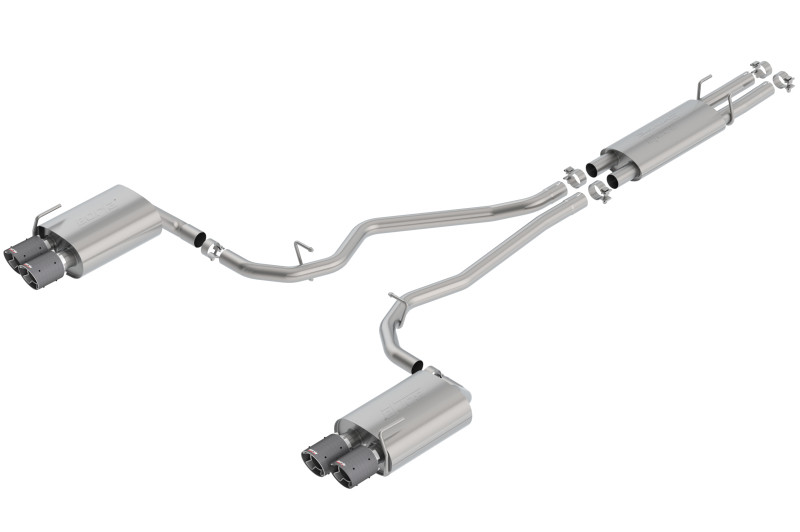 Borla Catback Exhaust System - S-Type - Carbon Fiber Tips (2020 - 2026 Explorer ST / 2020 - 2025 Aviator) 140820CF