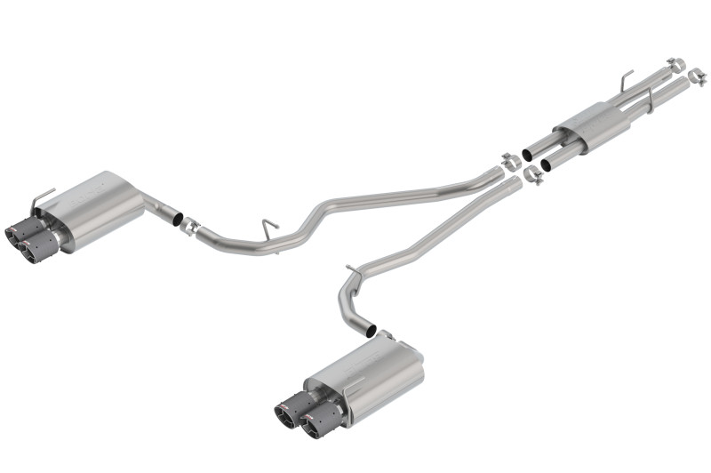 Borla Catback Exhaust System - ATAK - Carbon Fiber Tips (2020 - 2026 Explorer ST / 2020 - 2025 Aviator) 140821CF