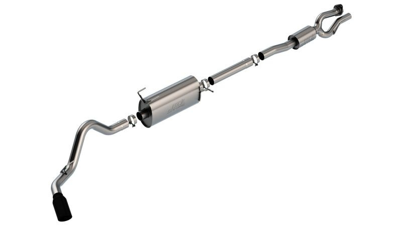 Borla Catback Exhaust System - S-Type - Black Chrome Tips (2020 - 2025 F-250 / 2020 - 2025 F-350) 140843BC