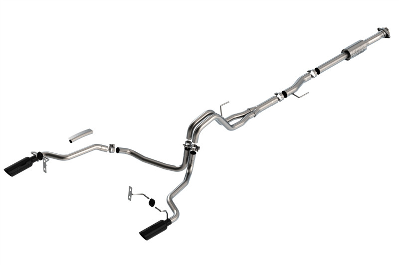 Borla Cat-Back Exhaust System - ATAK - Black Tips (2021 - 2026 F150 2.7L / 3.5L) 140864BC