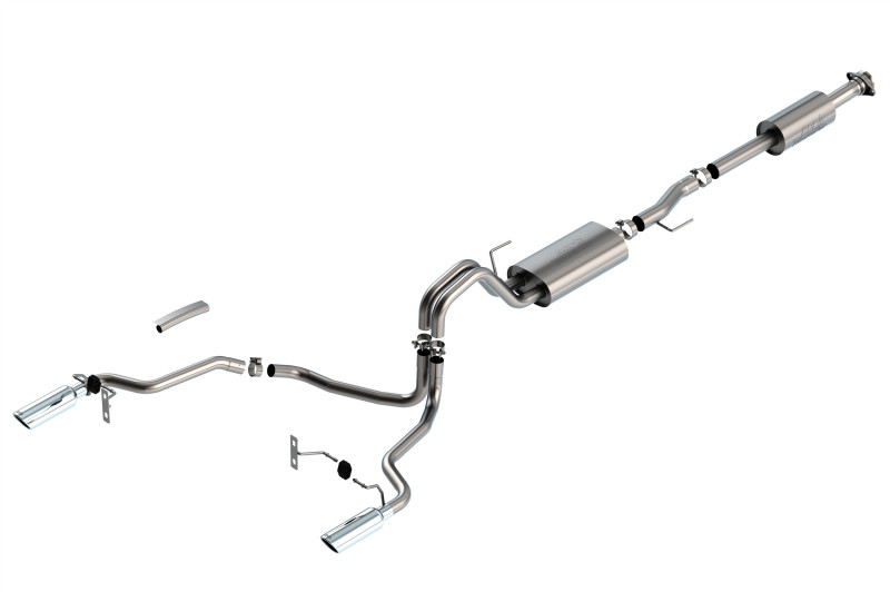 Borla Cat-Back Exhaust System - Touring - Single Split Rear Exit - Polished Tips (2021 - 2026 F150 5.0L) 140865