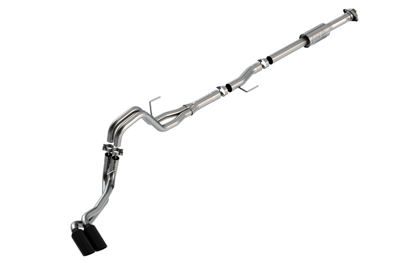Borla Cat-Back Exhaust System - ATAK - Side Exit - Black Tips (2021 - 2026 F150 2.7L / 3.5L) 140872BC