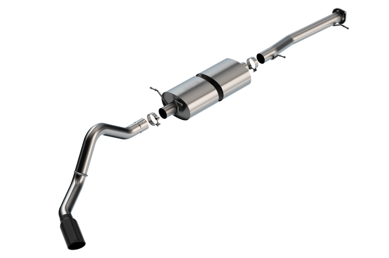 Borla Catback Exhaust System - S-Type - Black Chrome Tips (2020 - 2026 Silverado 2500/3500 / 2020 - 2026 Sierra 2500/3500) 140833BC