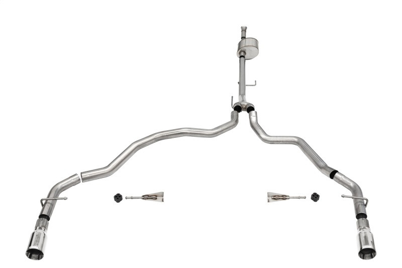 Corsa Cat-Back Exhaust - Xtreme - Dual Rear Exit - Polished Tips (2021 - 2026 F150 Reg Cab 8" Bed) 21146
