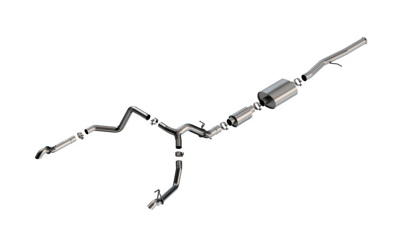 Borla Catback Exhaust System - S-Type - Turn Down Tail Pipes (2022 - 2023 Silverado 1500 ZR2 / 2022 - 2023 Sierra 1500 AT4X) 140914