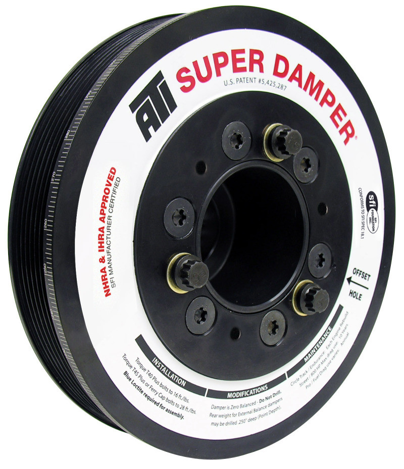 ATI Damper - 7.48" - Aluminum - 6 Groove - 17 Per OD - 3 Ring (2005 - 2010 Dodge Non VVT 6.1L / 392 / 426 Engines) ATI918437