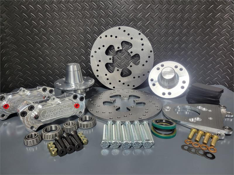 Aerospace Components 4 Piston Heavy Duty Front Drag Race Kit 70-73 Mustang, Comet, Falcon, Fairlane, Maverick